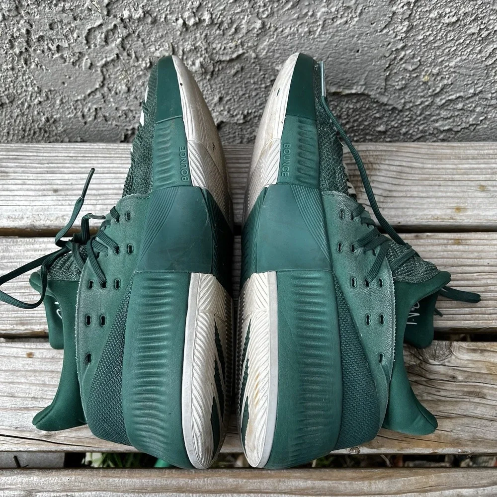 Adidas Shoes Men Size 11.5 Dame 3 BY3194 Green/White Basketball‎ Sneakers
